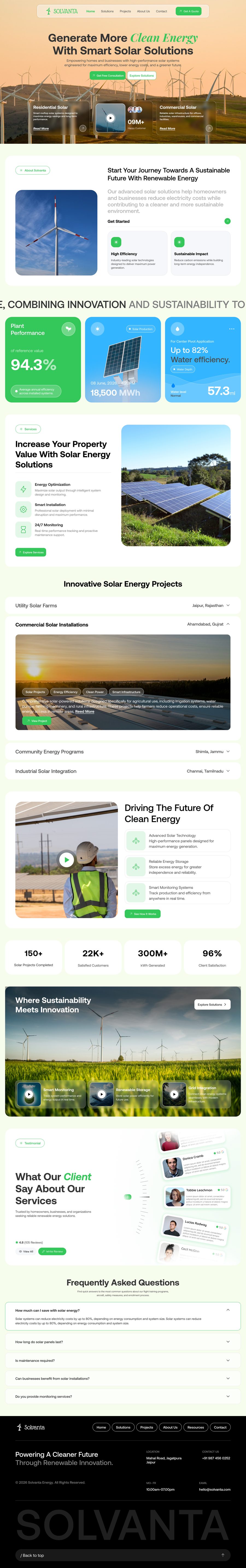 SOLVANTA Energy project portfolio screenshot